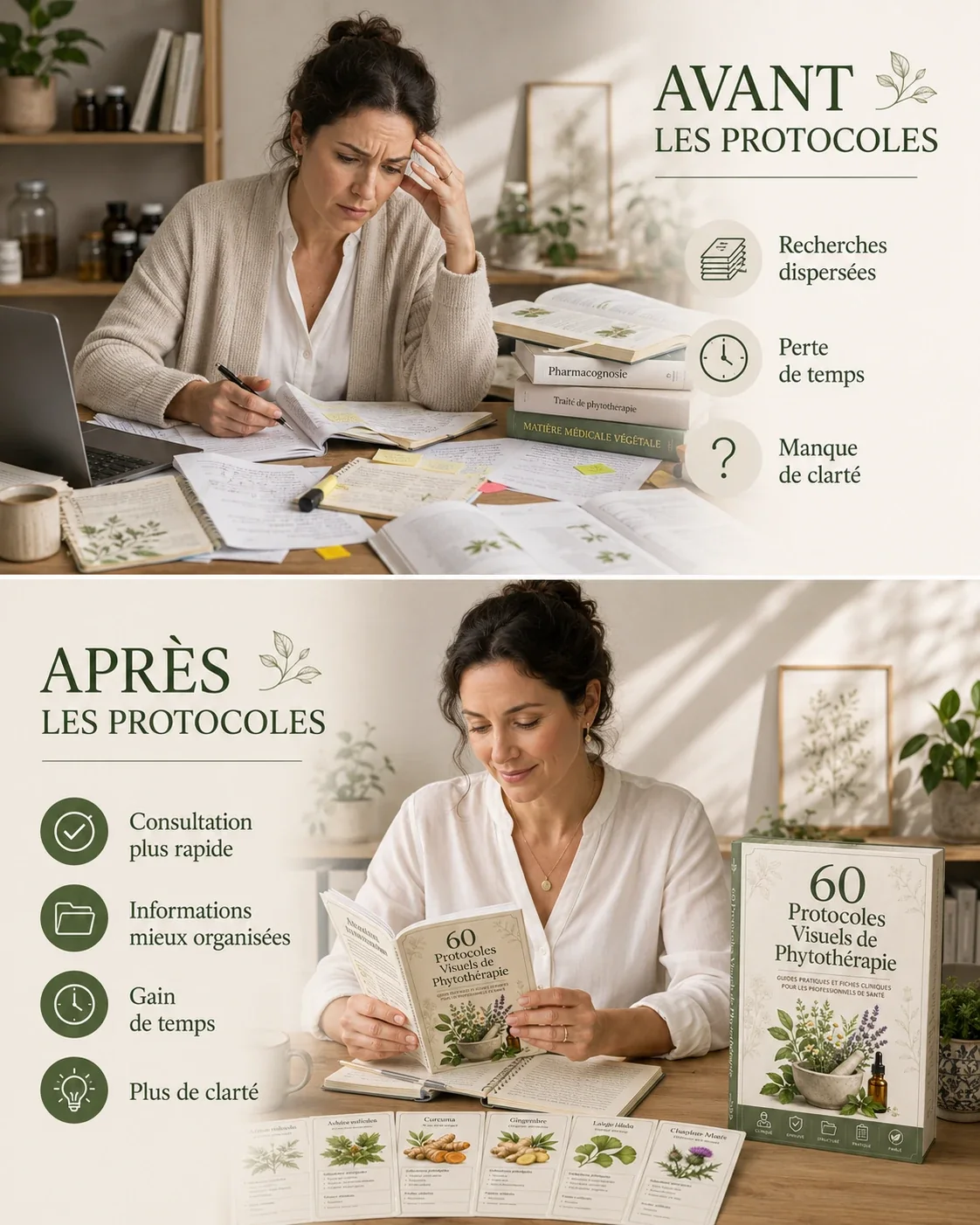 Comparaison avant et après l’utilisation des protocoles